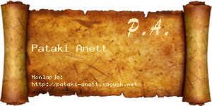 Pataki Anett névjegykártya