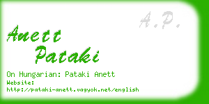 anett pataki business card